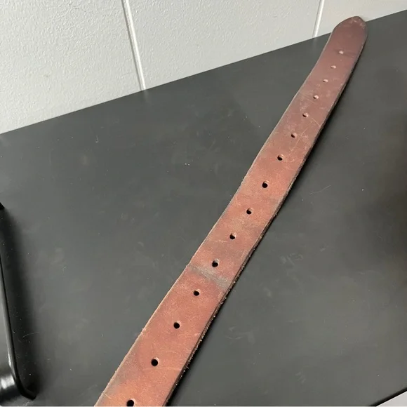 Unbranded Heavyweight Brown Leather Men's Belt Extra Long 50" - Picture 9 of 10